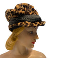 Faux Leopard Print Rock Star Slouch Hat Wired Brim circa 1960s