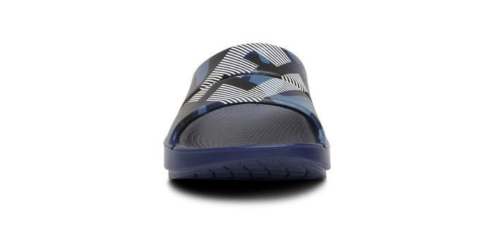 FJ X OOFOS OOahh Sport Slide Sandal - Navy Camo front view