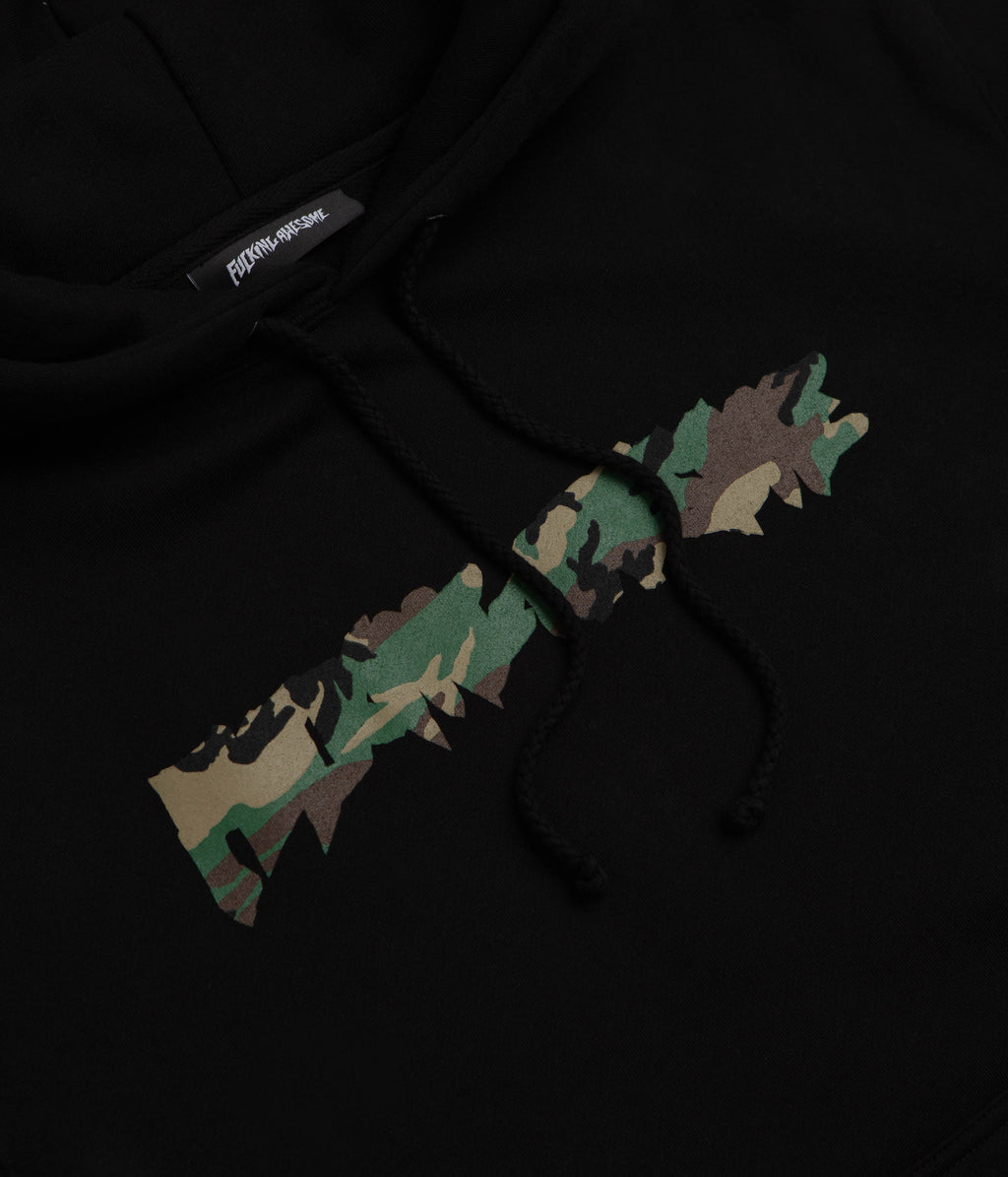 Fucking Awesome Camo Logo Hoodie - Black