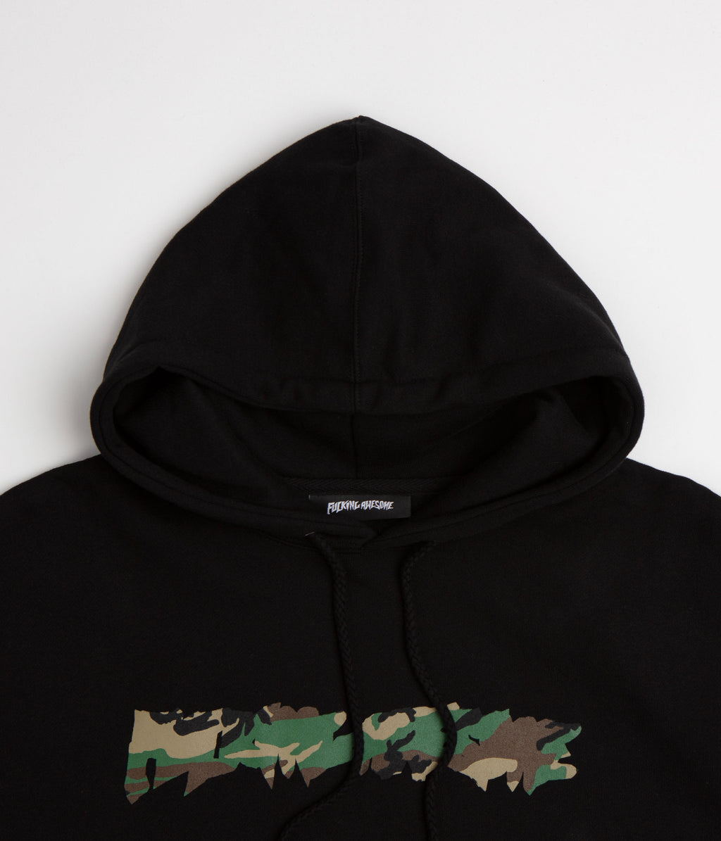 Fucking Awesome Camo Logo Hoodie - Black