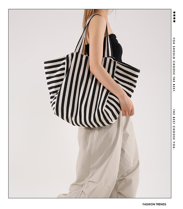 Glo- the Canvas Striped Summer Beach Bag 3 Color Ways