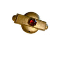Gold Plated Red Rhinestone Tiny Brooch Pendant circa 1920s