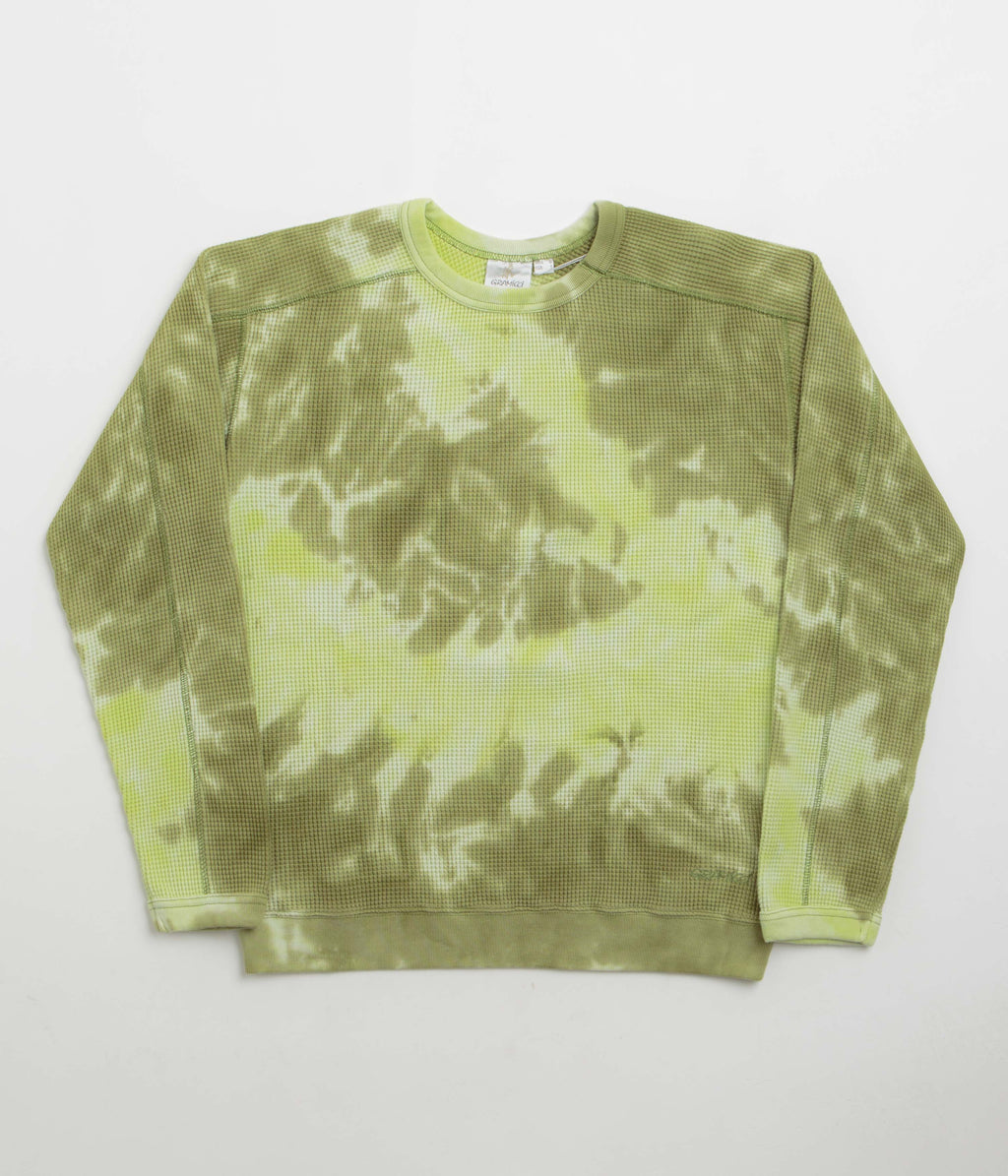 Gramicci Waffle Crewneck Sweatshirt - Jade Tie Dye