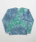 Gramicci Waffle Crewneck Sweatshirt - Turquoise Tie Dye