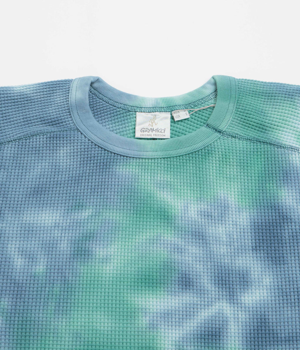 Gramicci Waffle Crewneck Sweatshirt - Turquoise Tie Dye
