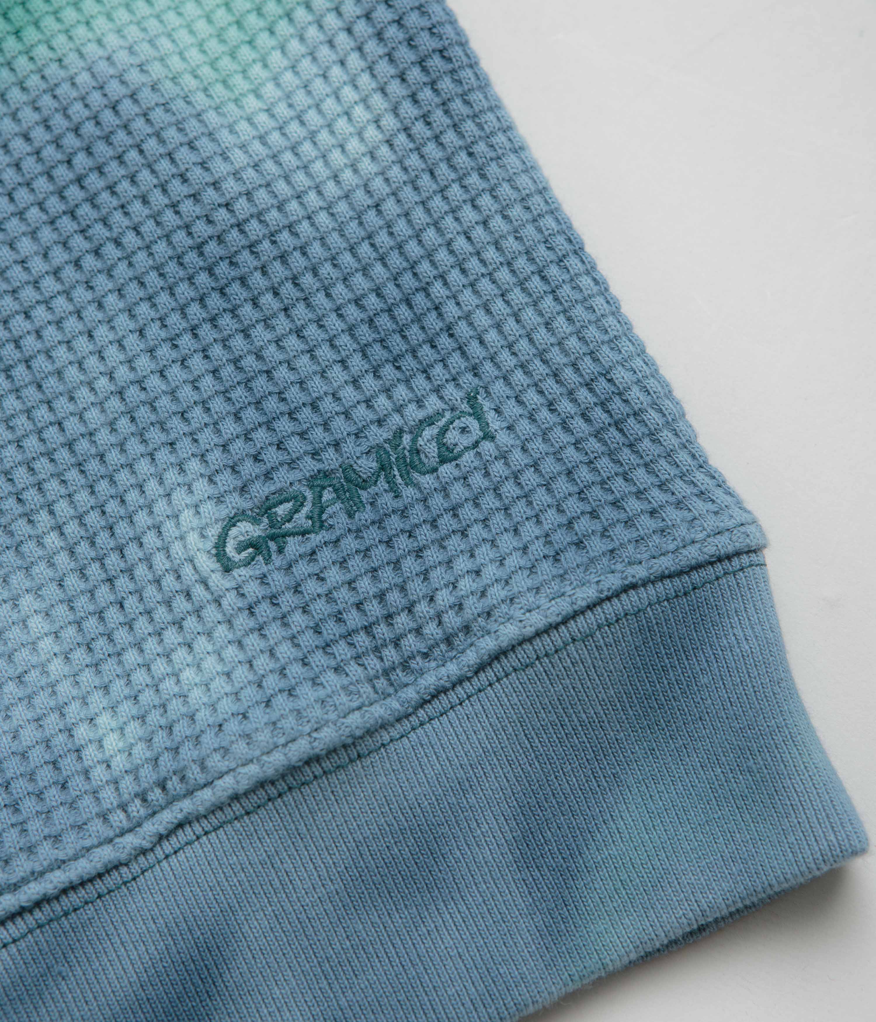 Gramicci Waffle Crewneck Sweatshirt - Turquoise Tie Dye