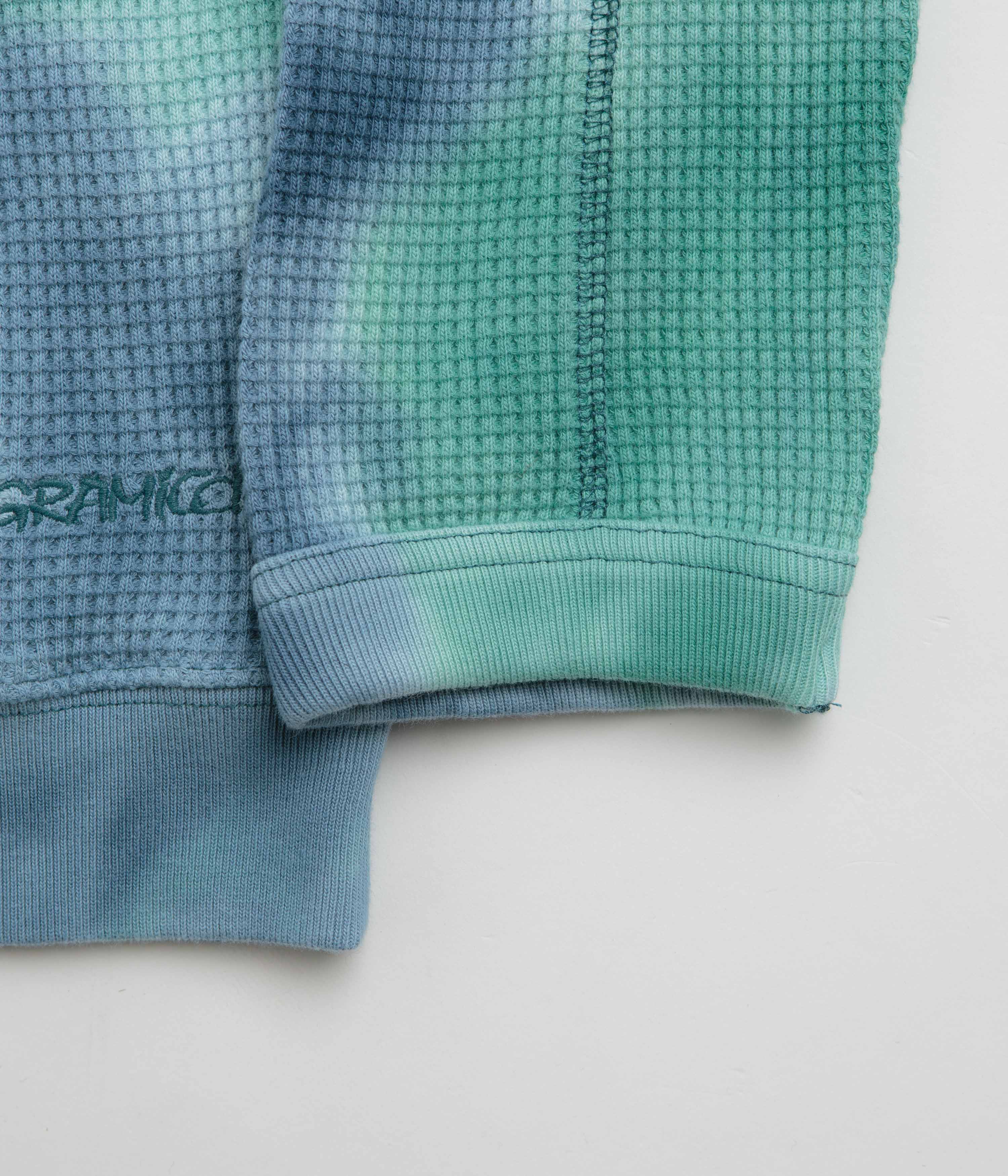 Gramicci Waffle Crewneck Sweatshirt - Turquoise Tie Dye