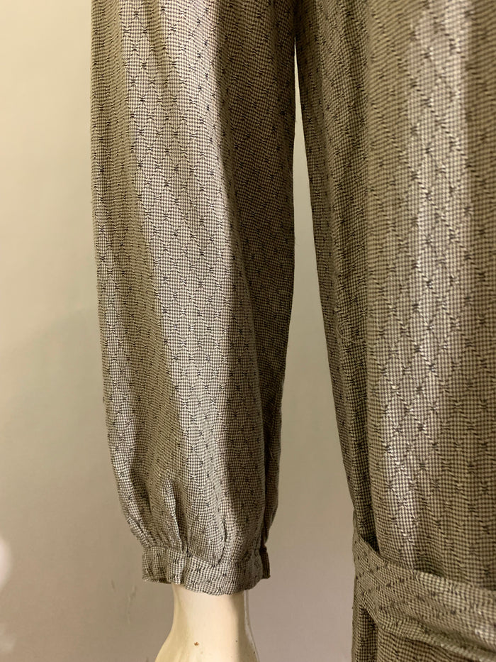 Grey and White Cotton and Lace Tunic Dress circa 1920s