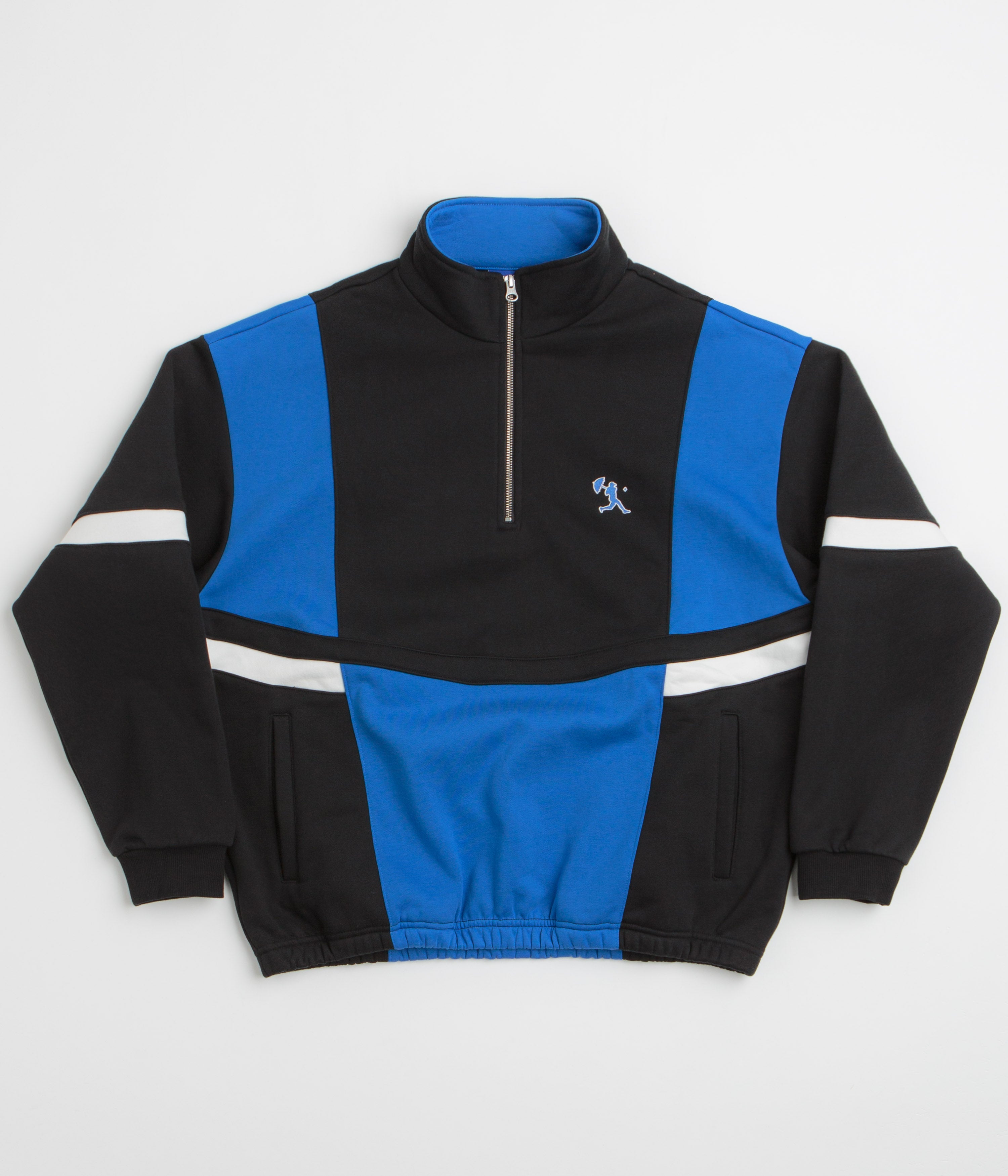 Helas Hoop Quarter Zip Sweatshirt - Blue / Black