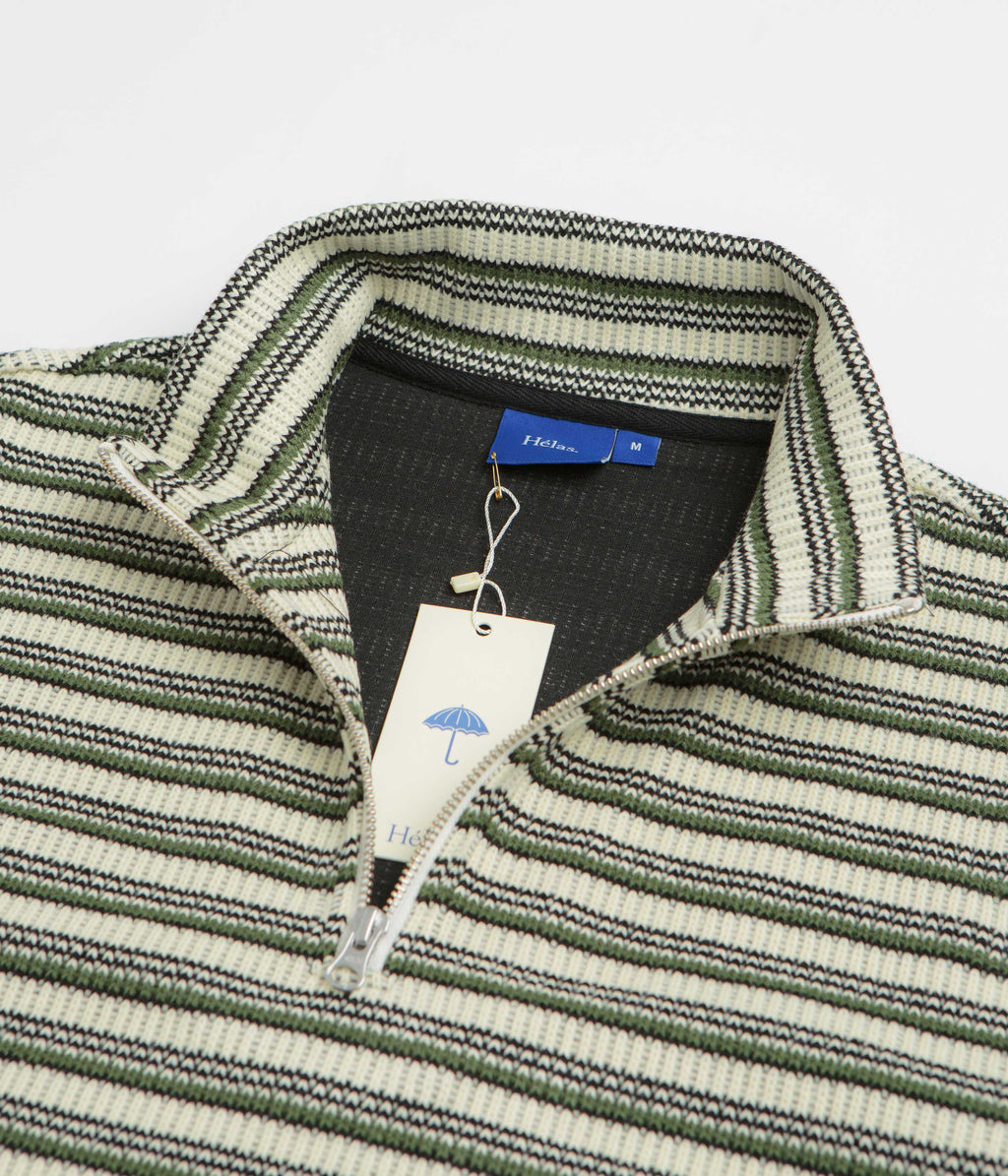Helas Quentin Quarter Zip Knit Sweatshirt - Striped Multi