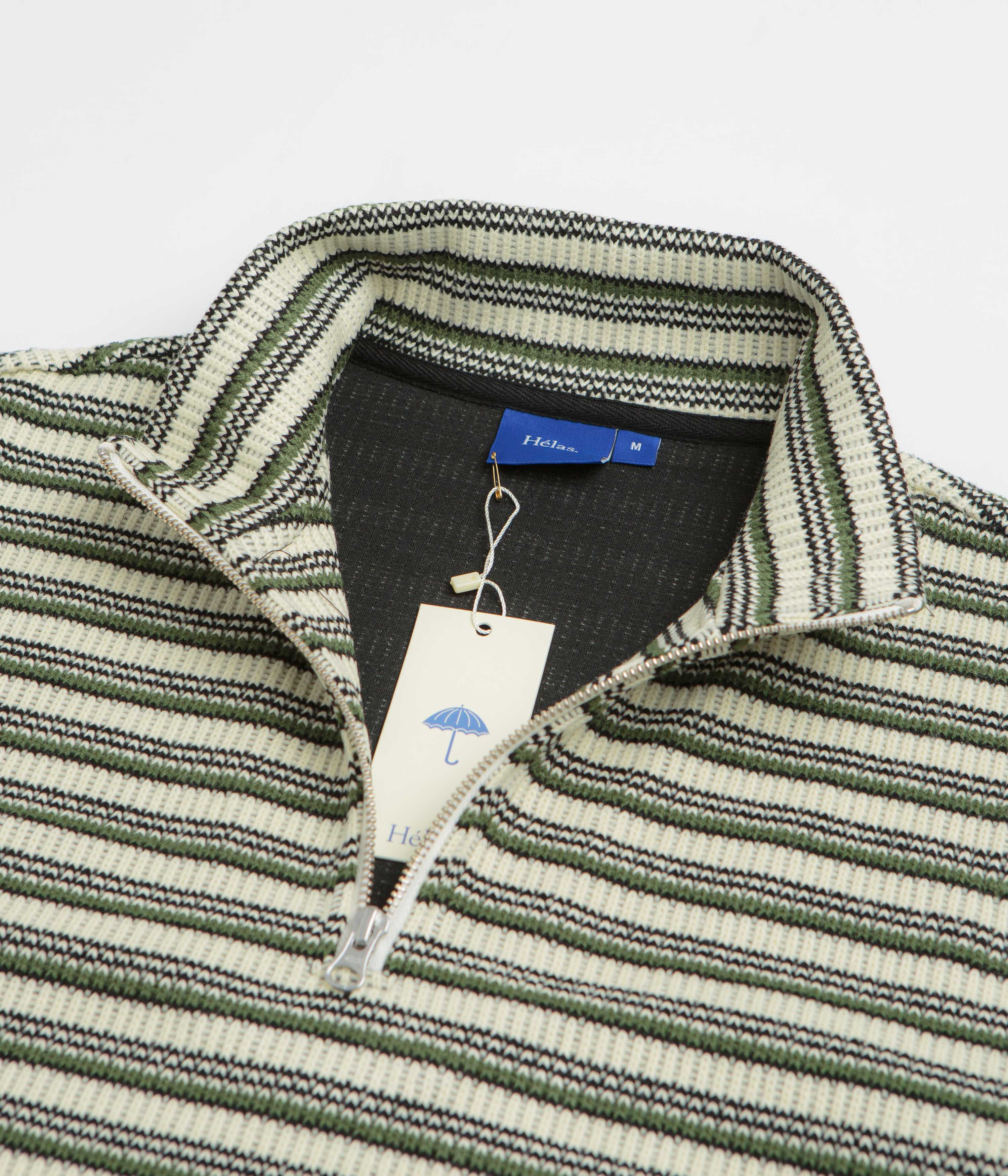 Helas Quentin Quarter Zip Knit Sweatshirt - Striped Multi