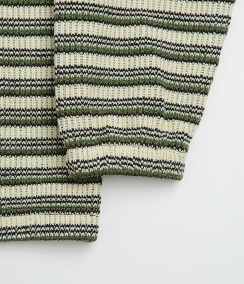 Helas Quentin Quarter Zip Knit Sweatshirt - Striped Multi