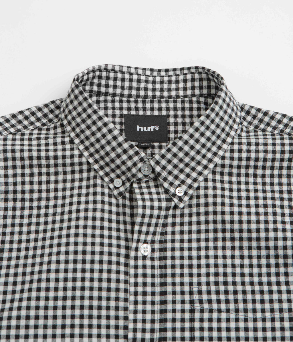 HUF 89 Micro Gingham Short Sleeve Oxford Shirt - Black / White