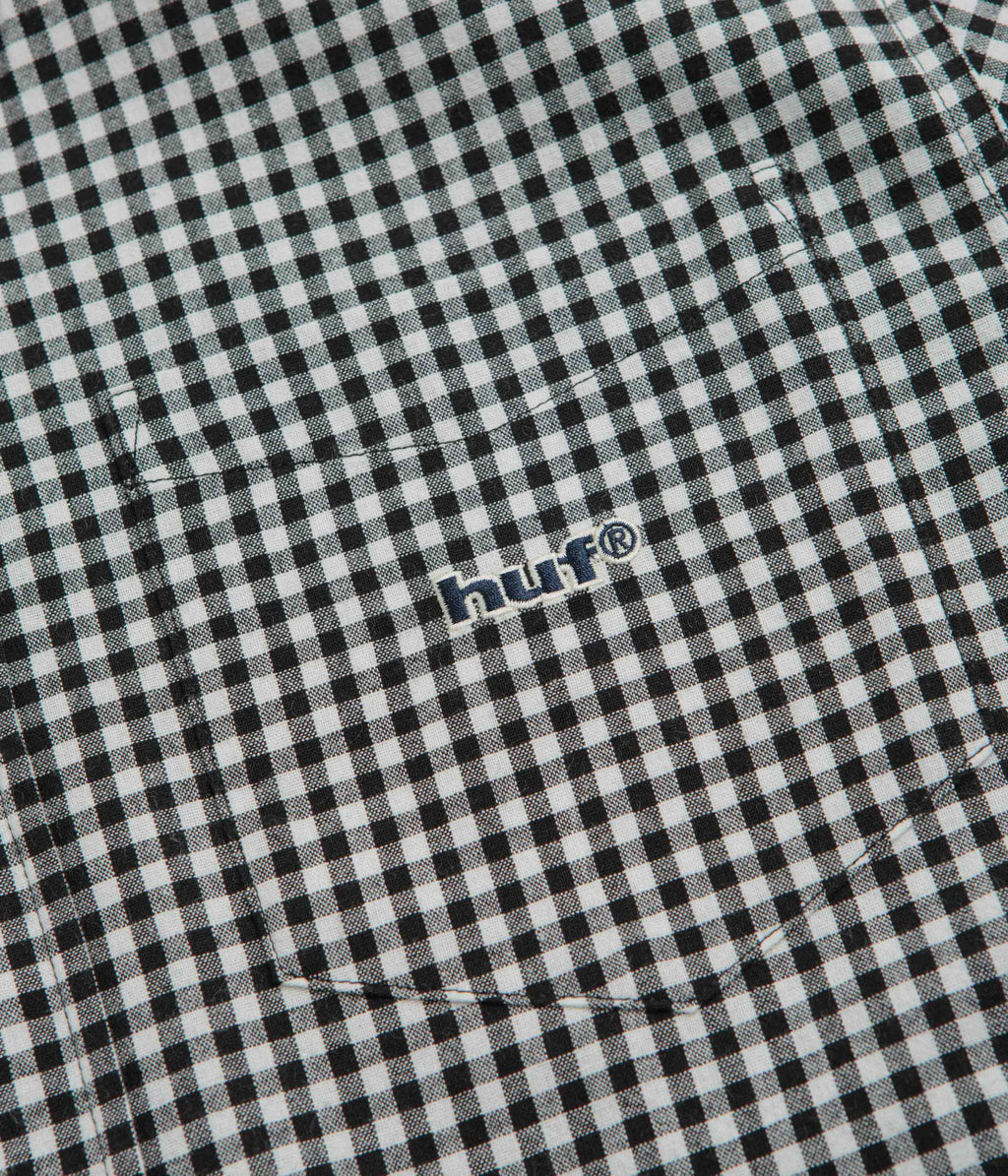 HUF 89 Micro Gingham Short Sleeve Oxford Shirt - Black / White
