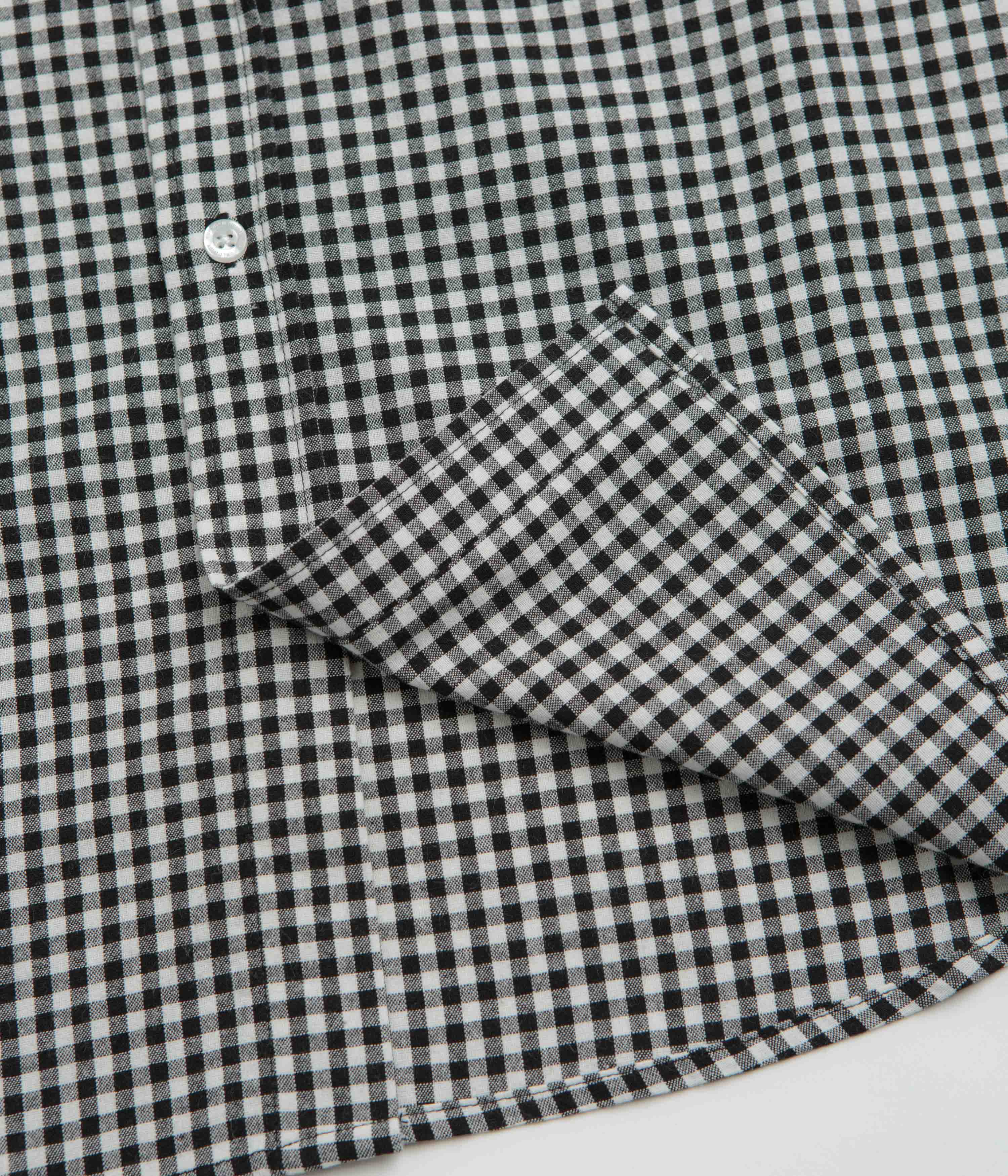 HUF 89 Micro Gingham Short Sleeve Oxford Shirt - Black / White
