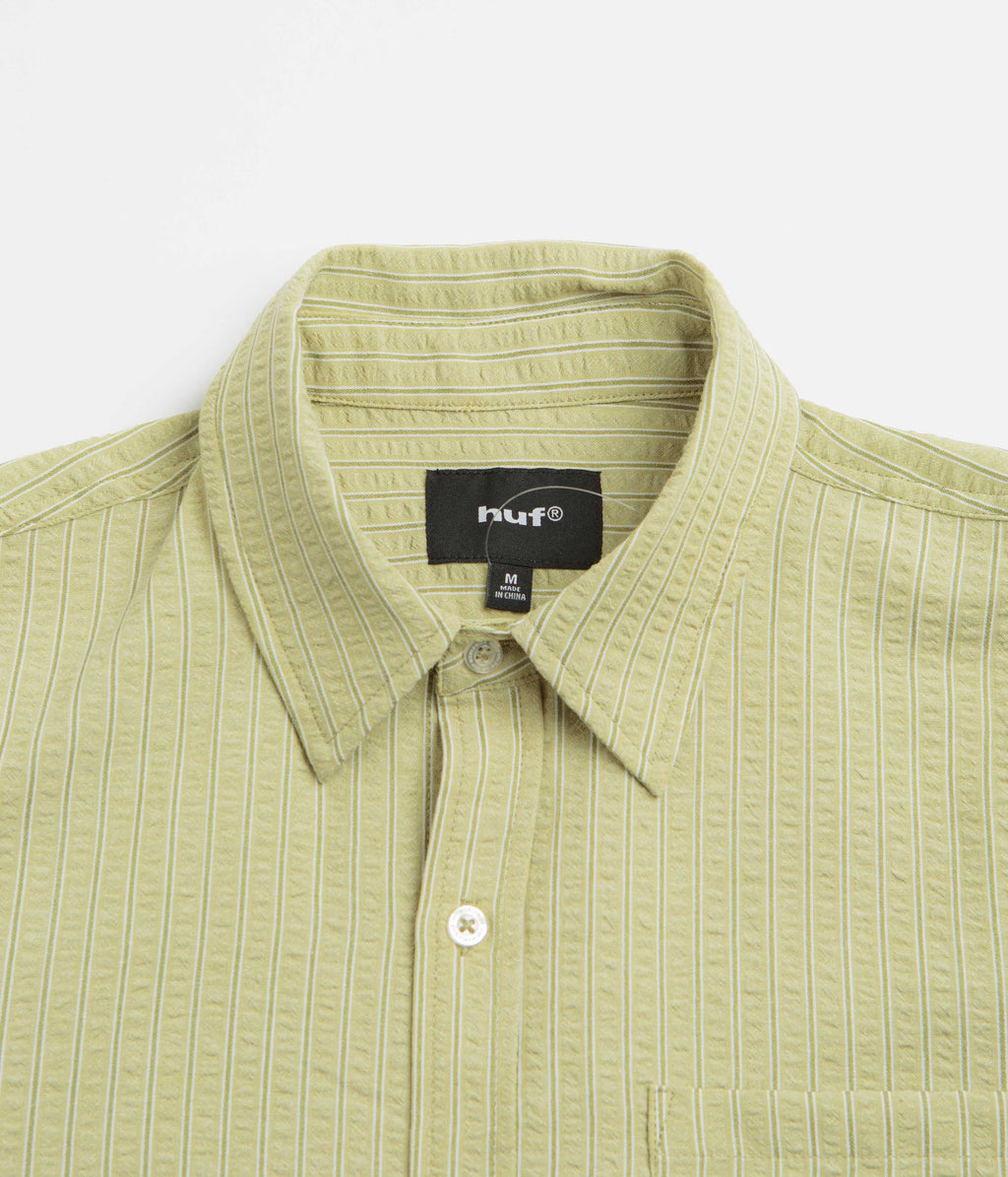 HUF Big Block Striped Short Sleeve Shirt - Dried Herb