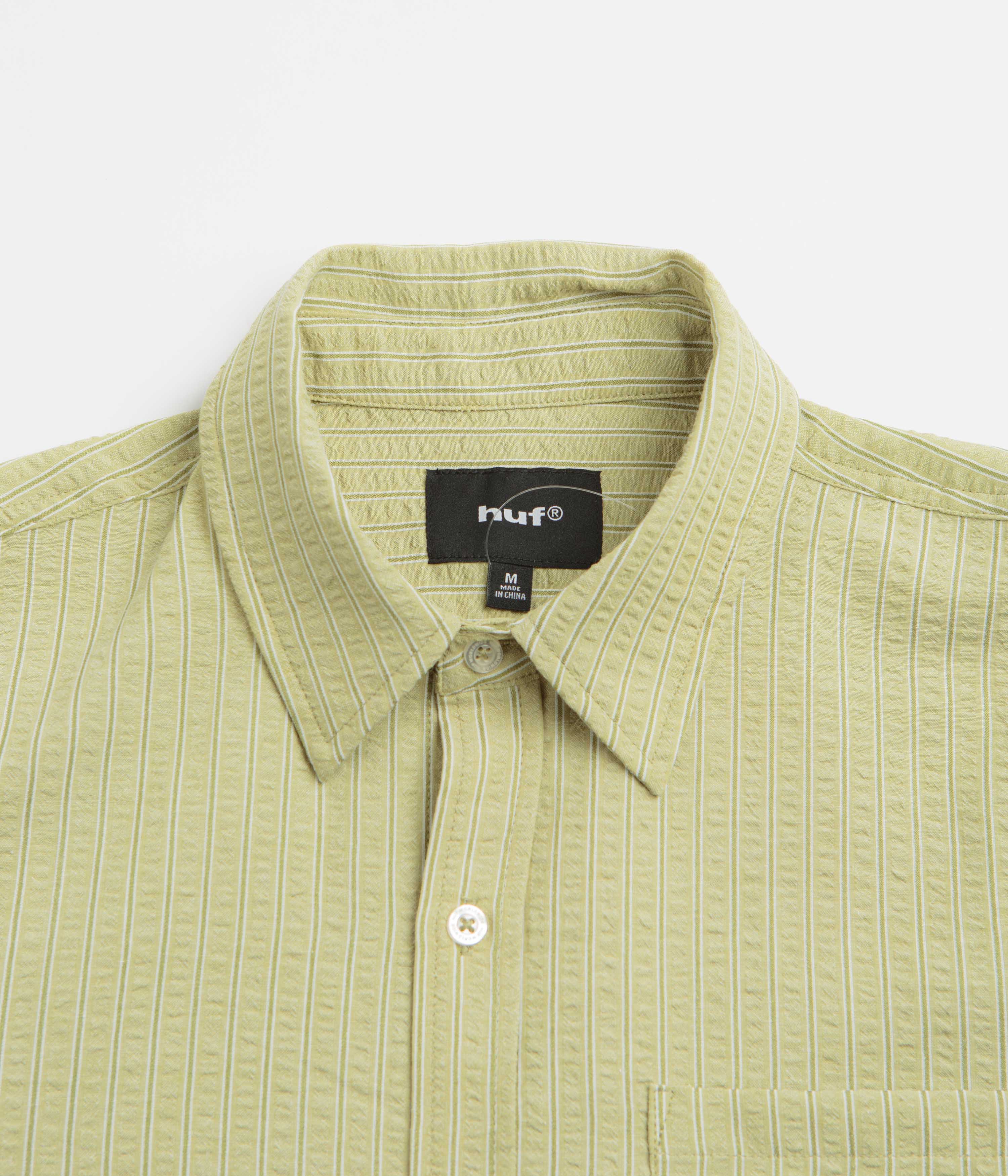 HUF Big Block Striped Short Sleeve Shirt - Dried Herb