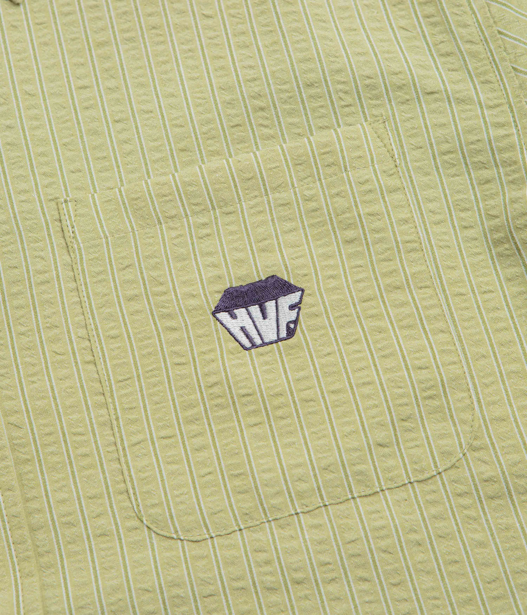 HUF Big Block Striped Short Sleeve Shirt - Dried Herb