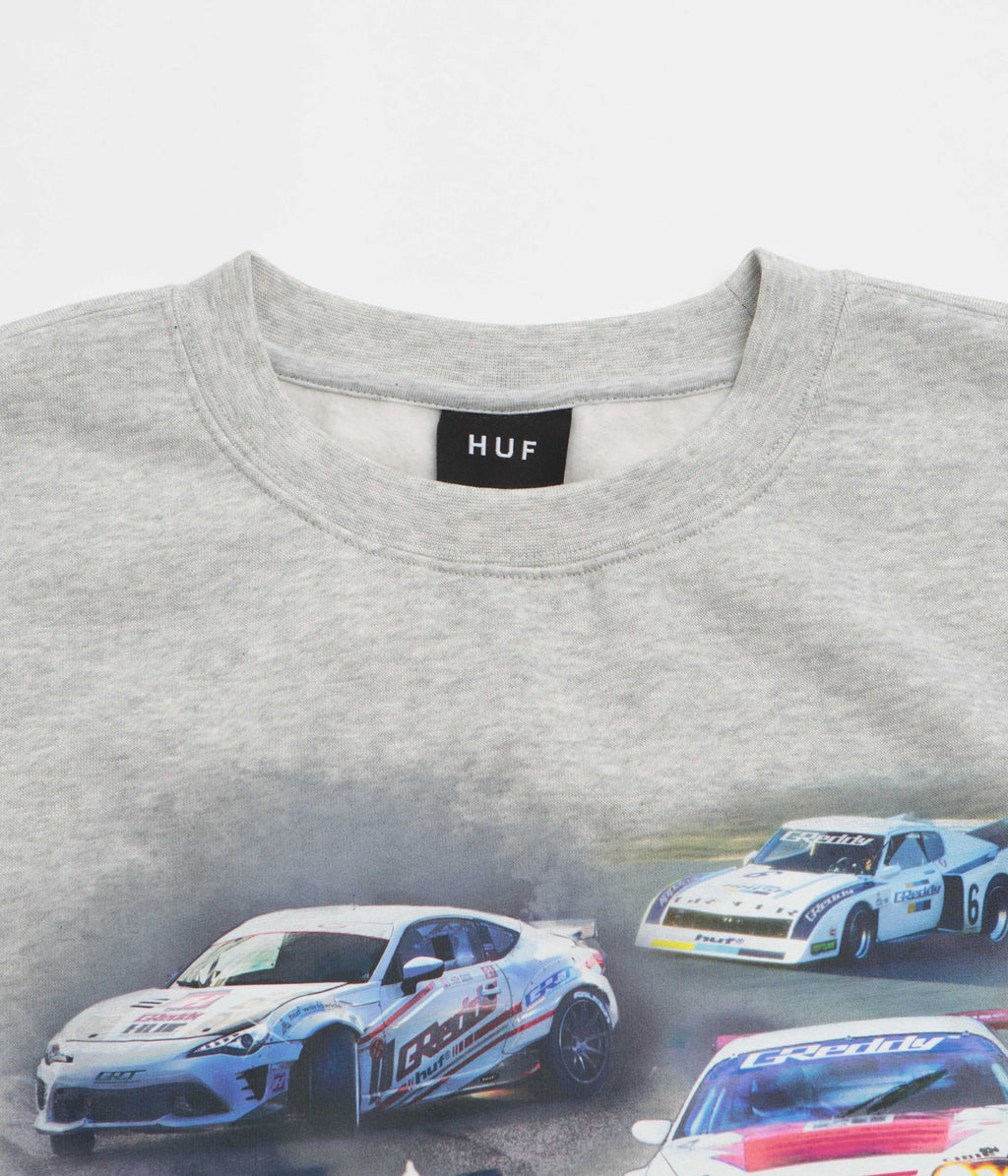 HUF Greddy Showcase Crewneck Sweatshirt - Heather Grey