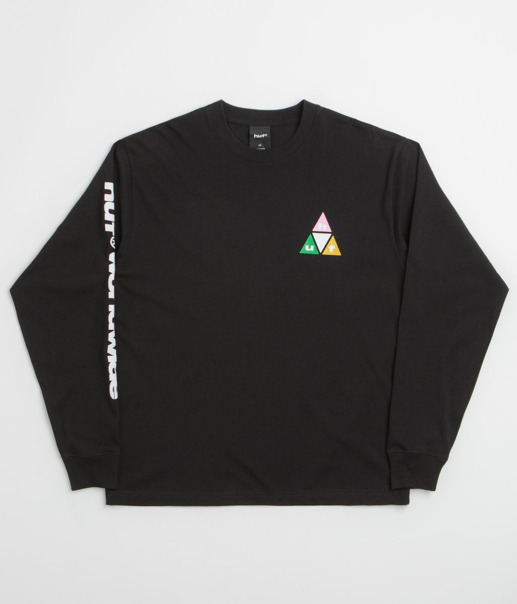 HUF Prism Triple Triangle Long Sleeve T-Shirt - Black / White