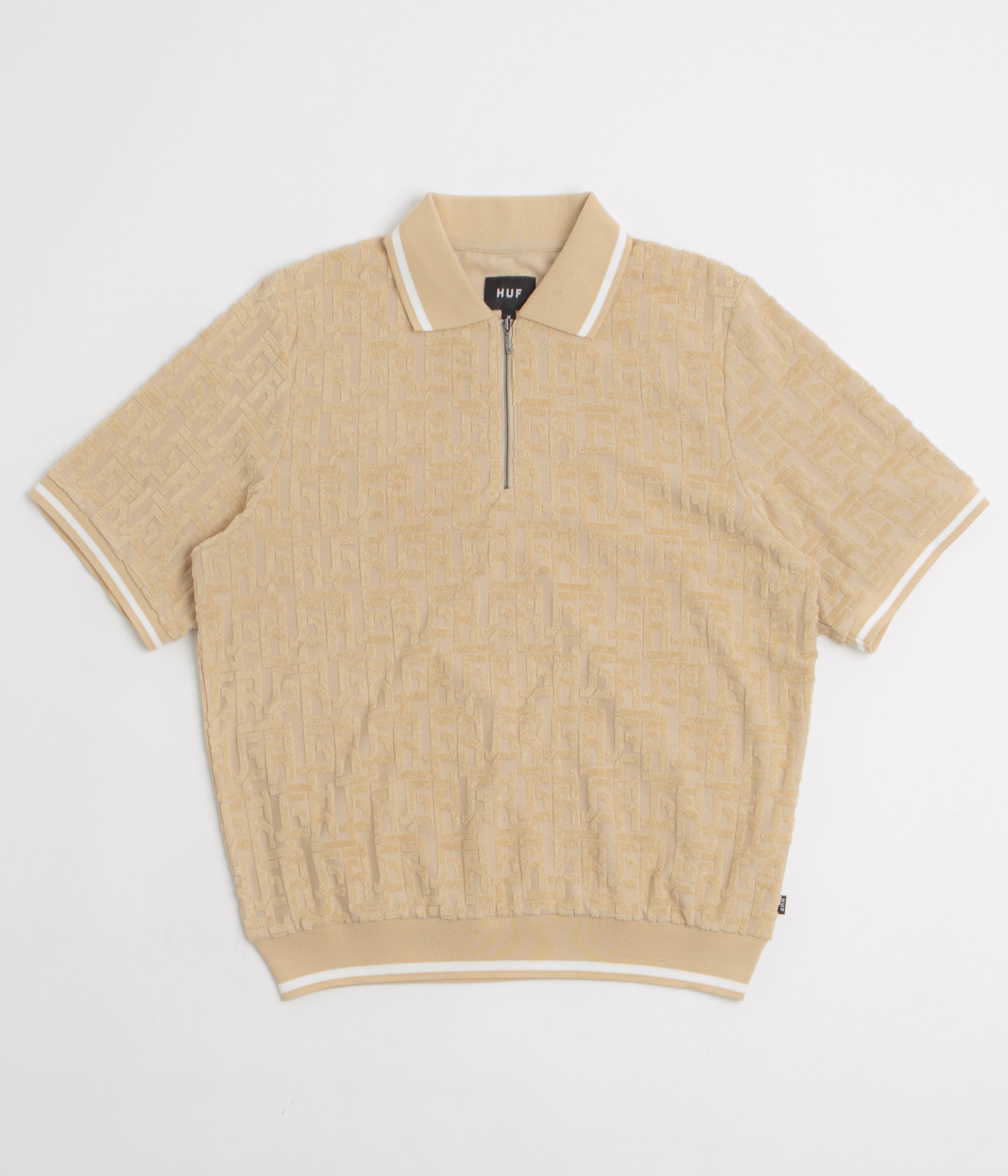 HUF Tether Jacquard 1/4 Zip Polo Shirt - Twill