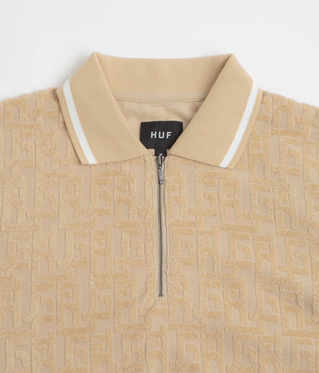 HUF Tether Jacquard 1/4 Zip Polo Shirt - Twill
