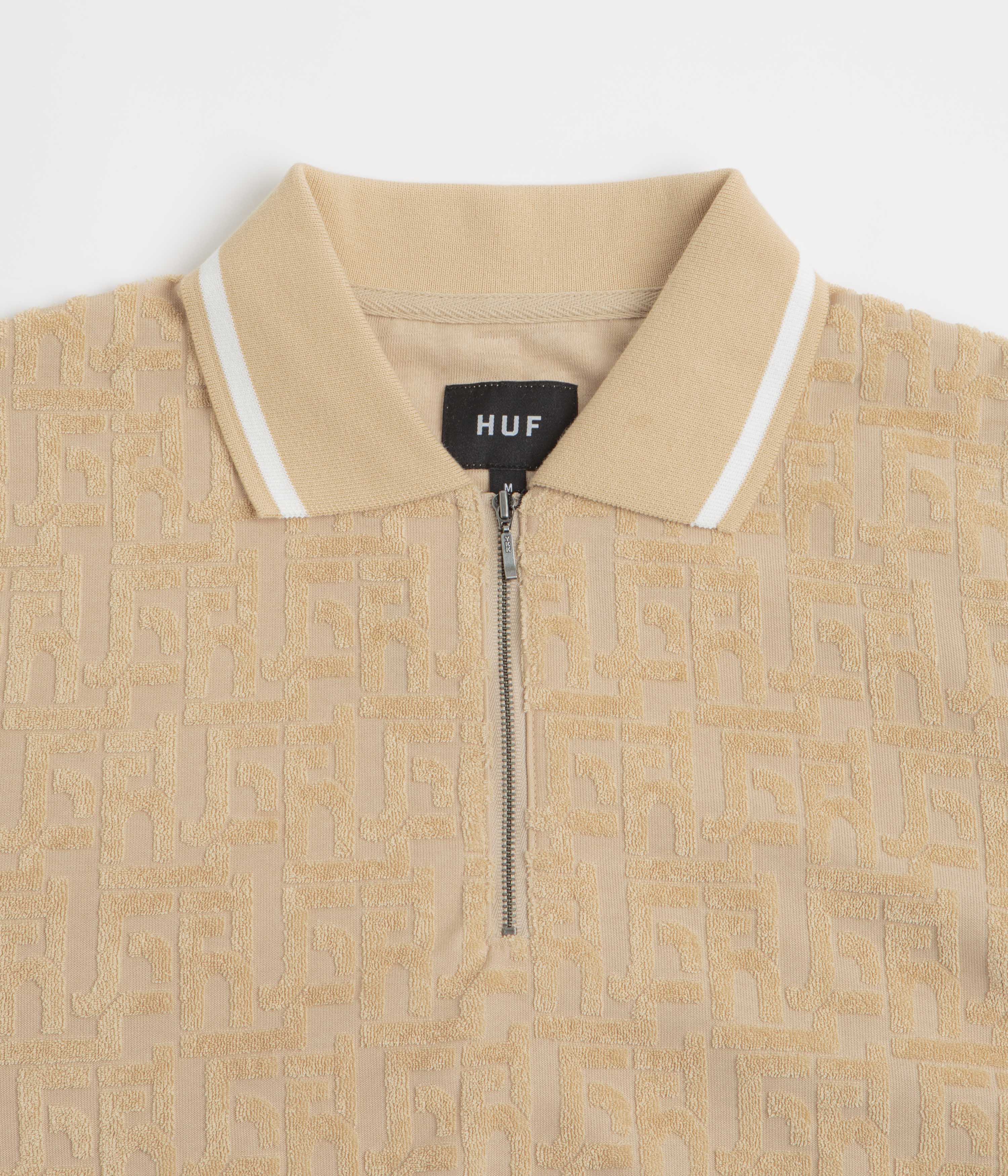 HUF Tether Jacquard 1/4 Zip Polo Shirt - Twill