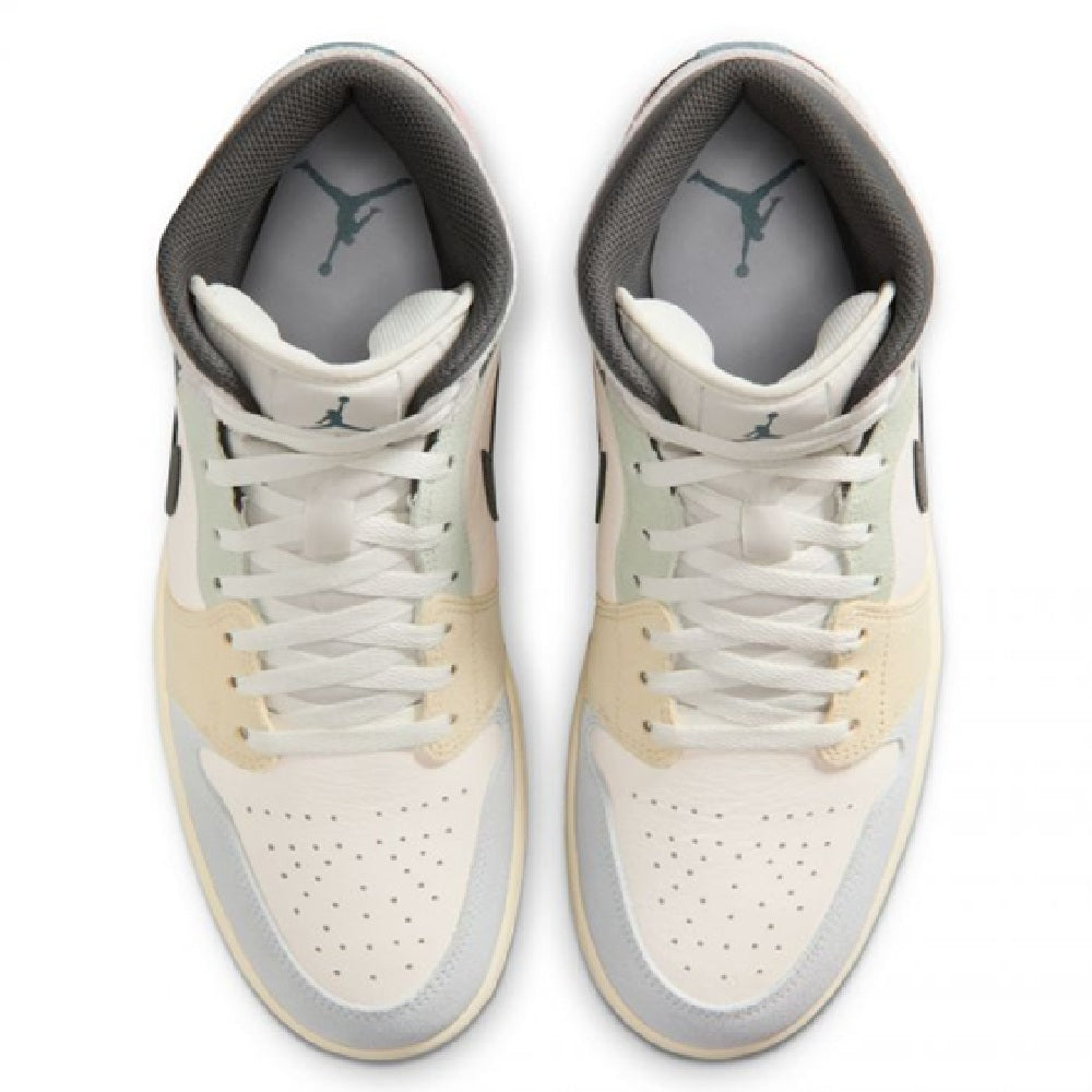 Men's Jordan 1 Mid SE Sail/Iced Jade-Anthracite (IB7110 100)