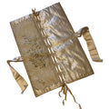 Ivory Silk Lingerie Keeper with Stenciled Flowers & Ribbons circa 1890s