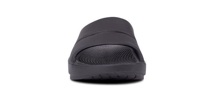 Men's OOahh Slide Sandal - Black - OOFOS front view