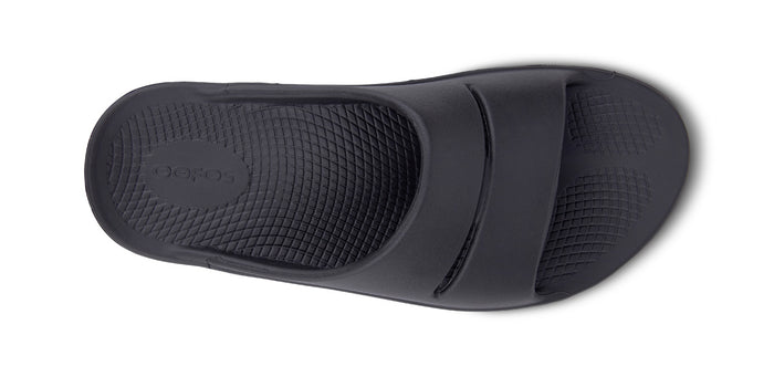 Men's OOahh Slide Sandal - Black - OOFOS top view