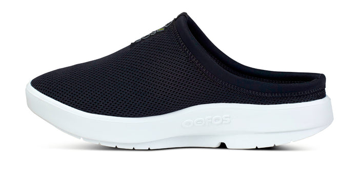 Men's OOcoozie Sport Mule - White Black medial view