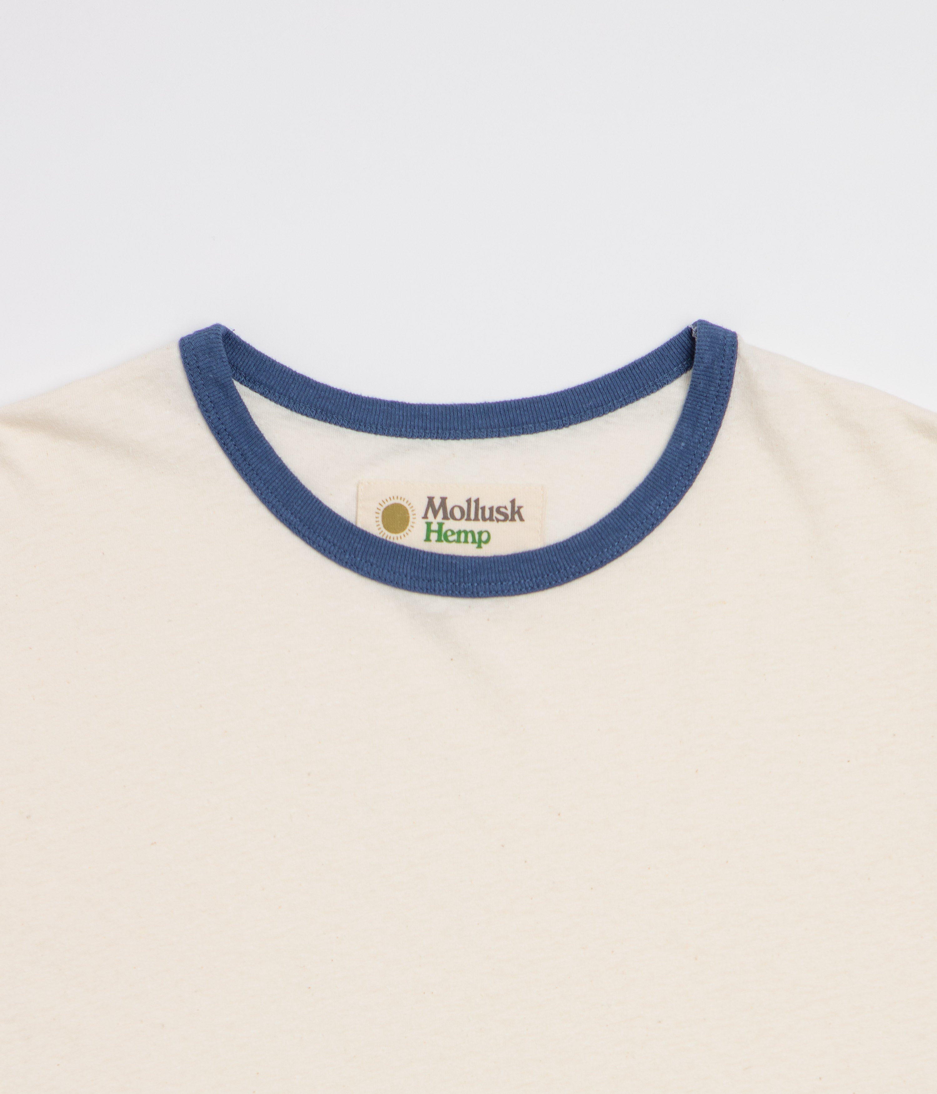 Mollusk Hemp Ringer T-Shirt - Natural / Navy