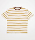 Mollusk Hemp T-Shirt - Brown / Gold Stripe