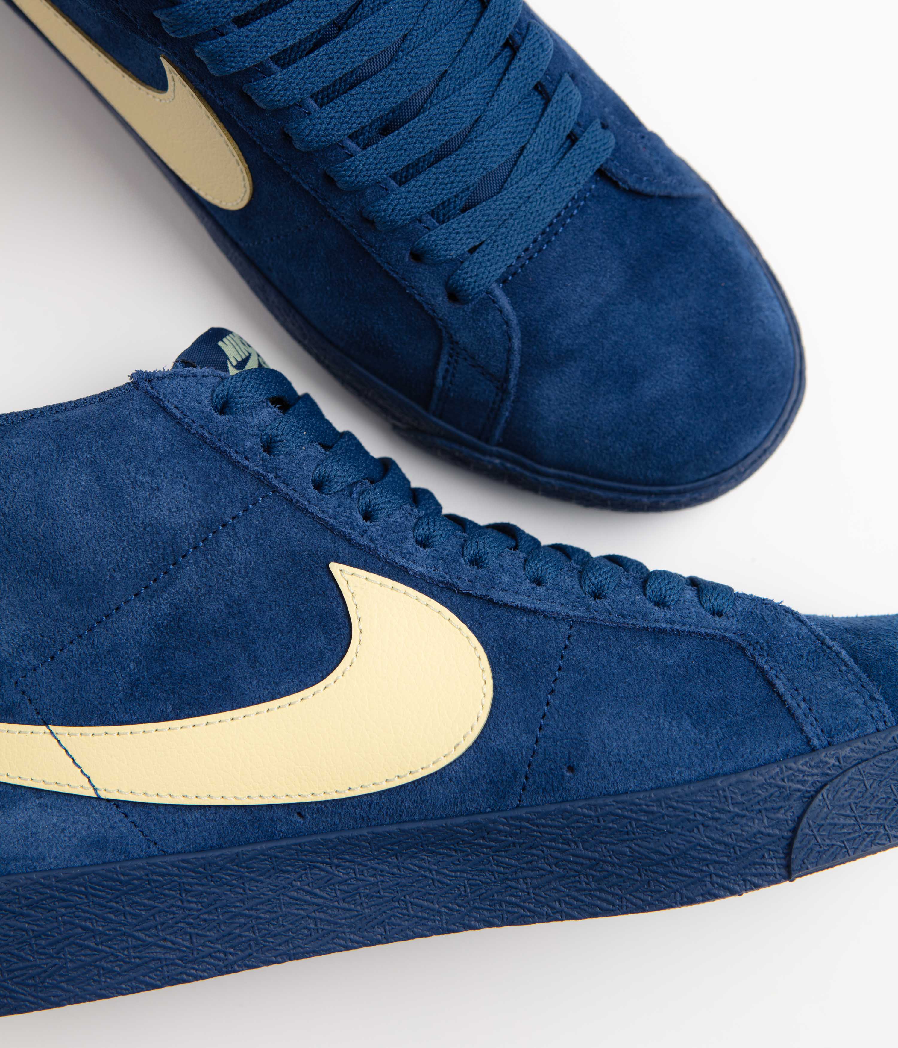 Nike SB Blazer Mid Shoes - Coastal Blue / Pale Yellow - Coastal Blue
