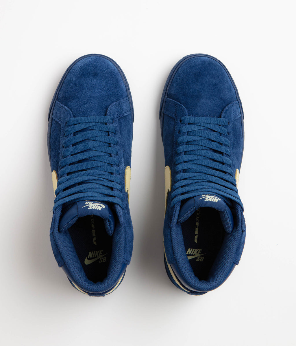 Nike SB Blazer Mid Shoes - Coastal Blue / Pale Yellow - Coastal Blue