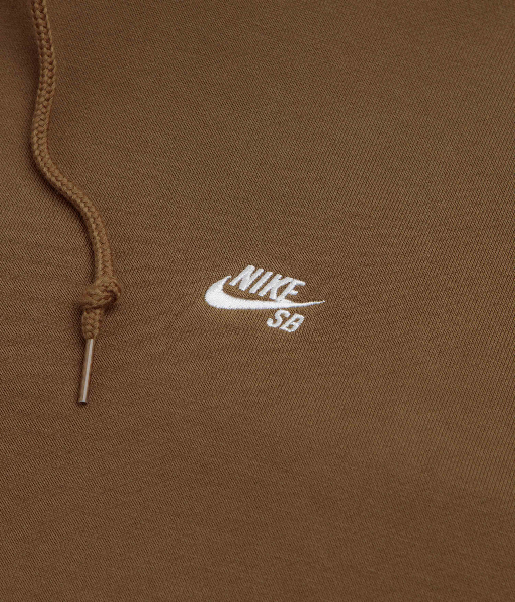 Nike SB Essential Logo Hoodie - Mosswood Brown / White
