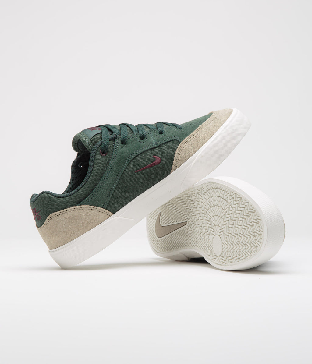 Nike SB Malor Shoes - Seaweed / Burgundy Crush - Khaki - Phantom