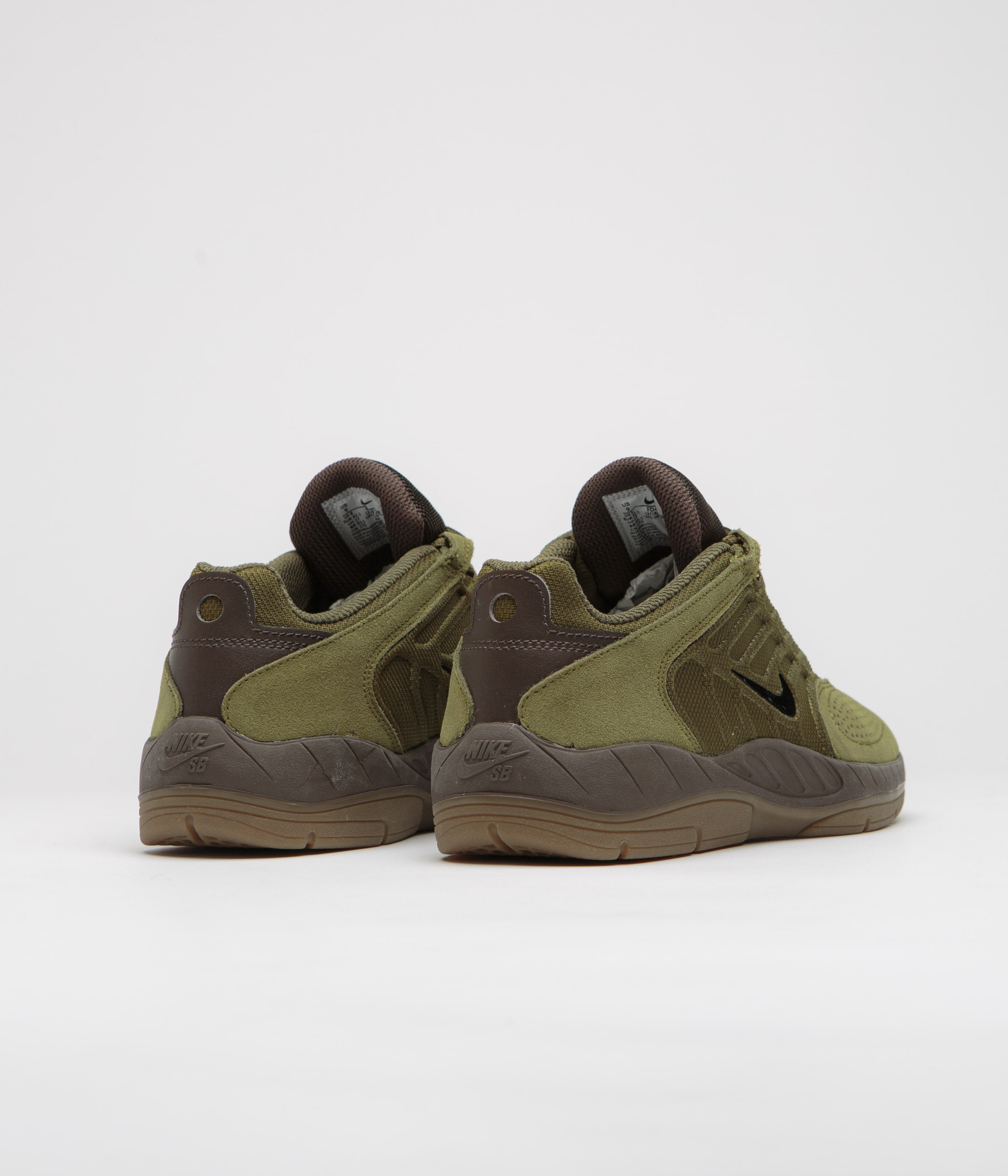 Nike SB Vertebrae Shoes - Olive Flak / Black - Baroque Brown