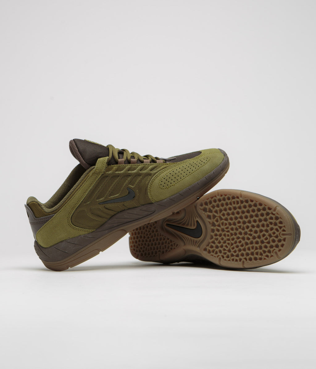 Nike SB Vertebrae Shoes - Olive Flak / Black - Baroque Brown