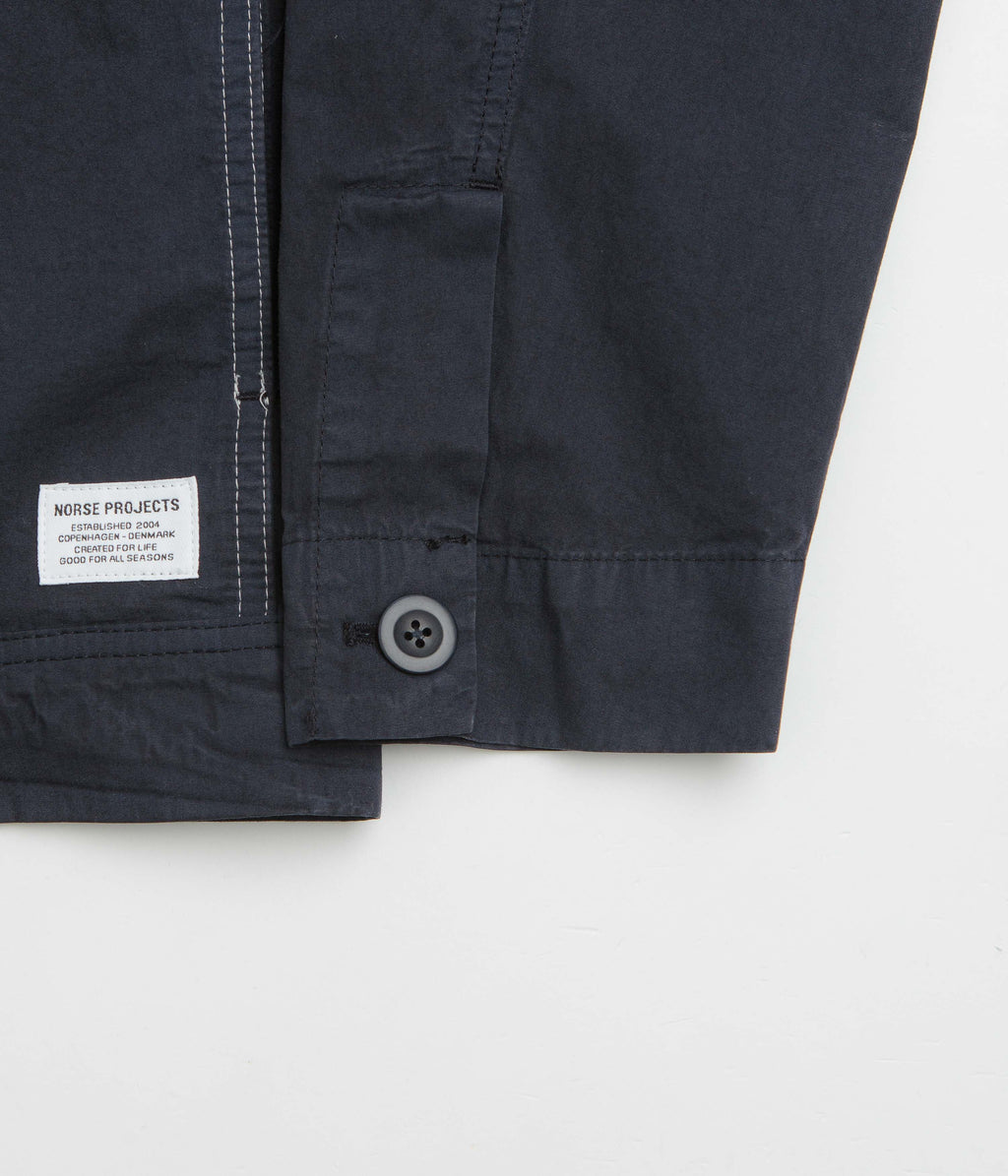 Norse Projects Arresskov Compact Cotton Overshirt - Dark Navy