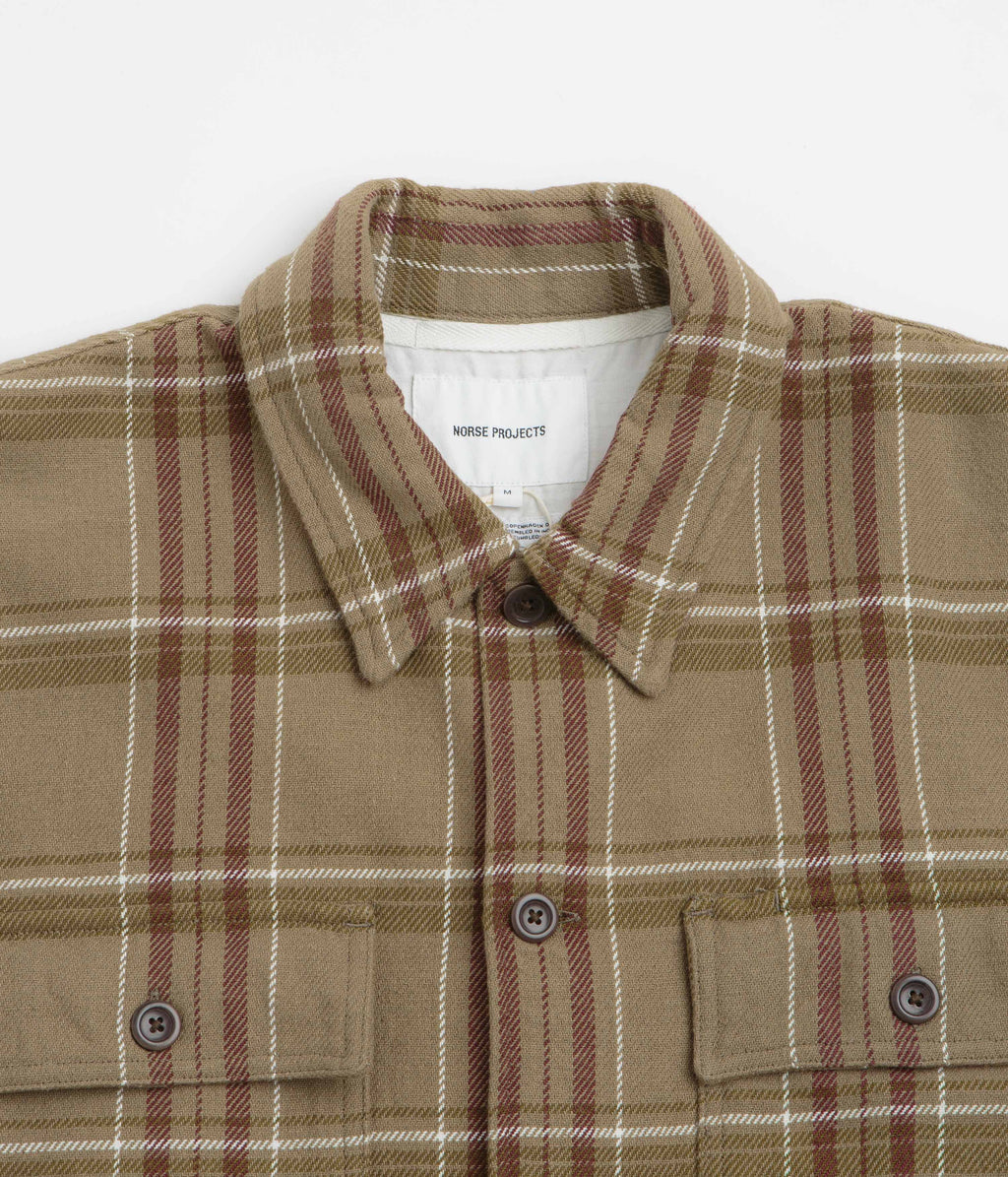 Norse Projects Hjalmer Check Overshirt - Walnut
