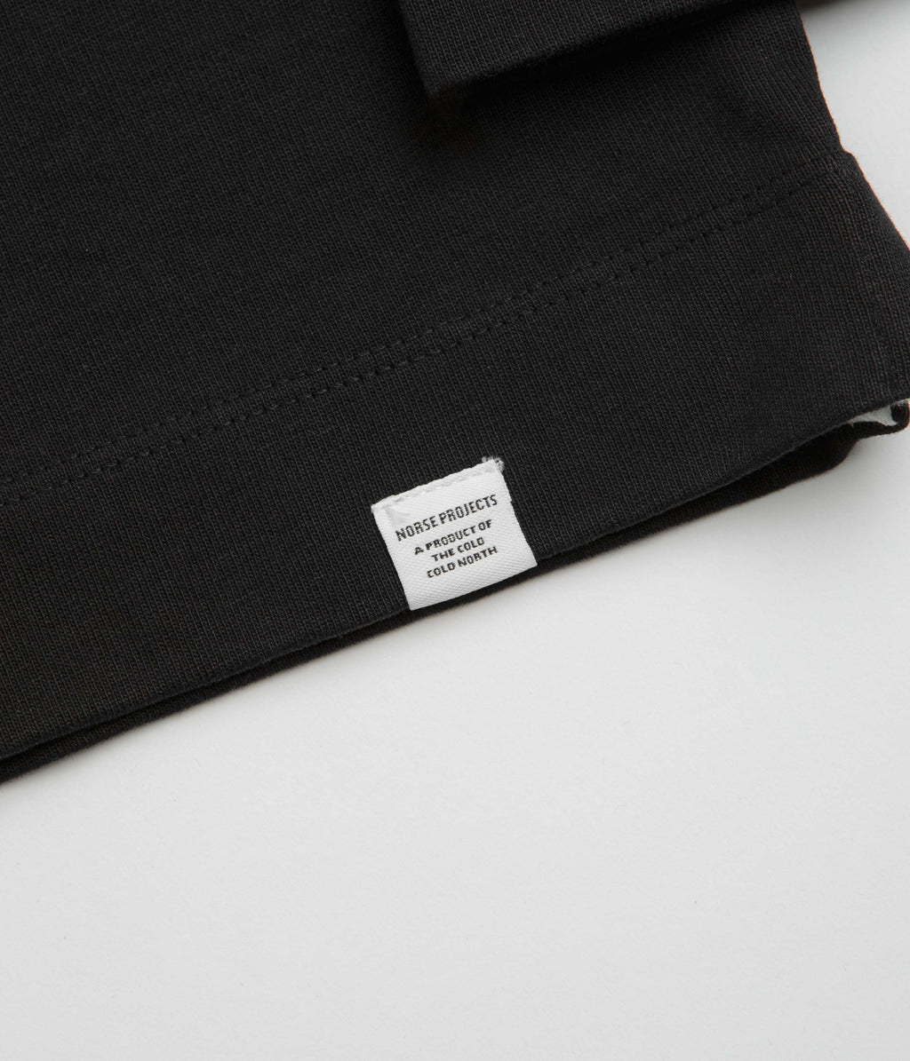 Norse Projects Isefjord Long Sleeve Polo Shirt - Black