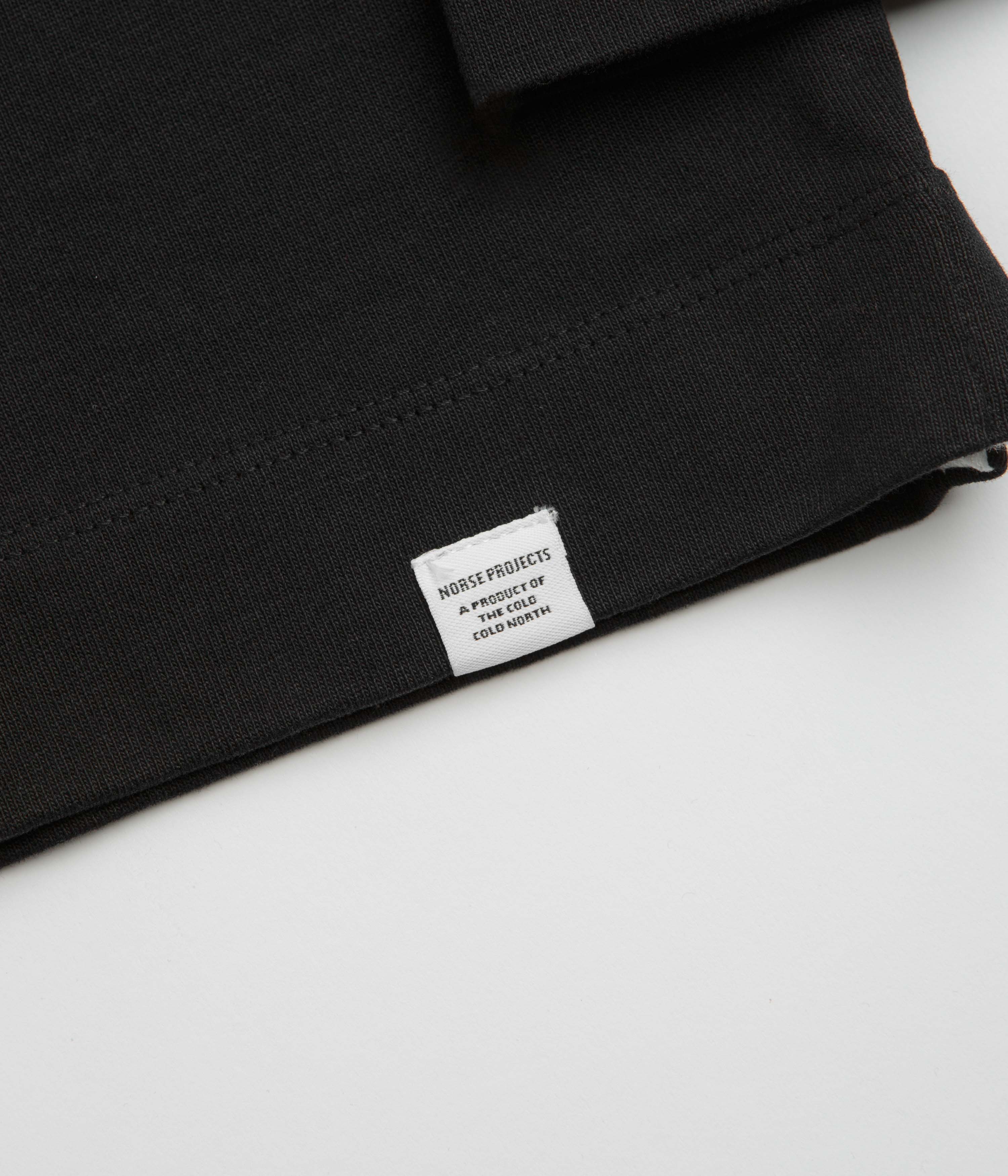 Norse Projects Isefjord Long Sleeve Polo Shirt - Black