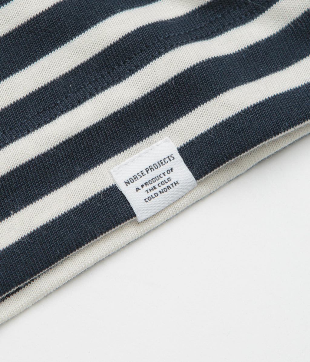 Norse Projects Isefjord Multi Stripe Heavy Long Sleeve T-Shirt - Dark Navy