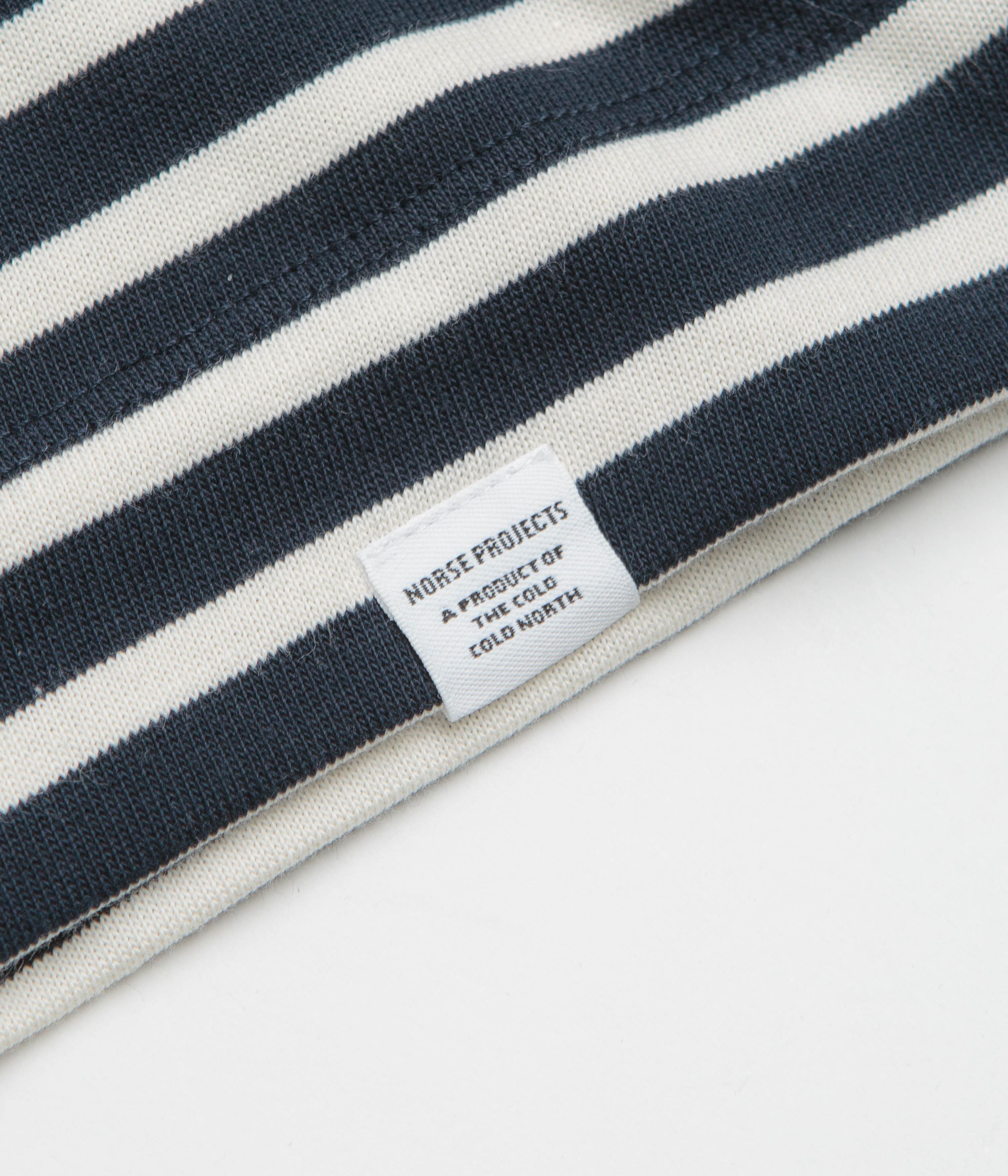 Norse Projects Isefjord Multi Stripe Heavy Long Sleeve T-Shirt - Dark Navy