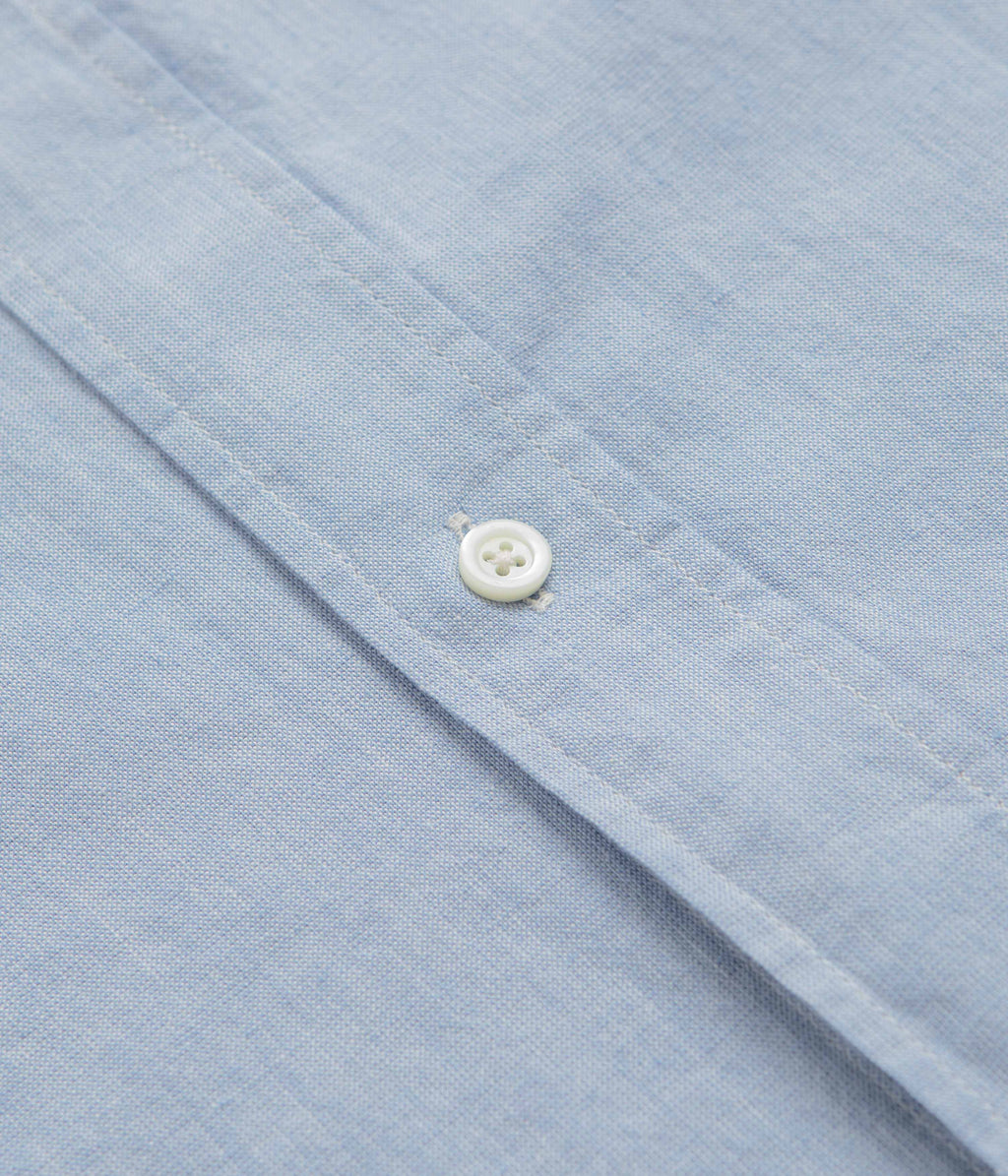 Norse Projects Ivan Relaxed Cotton Linen Short Sleeve Shirt - Pale Blue