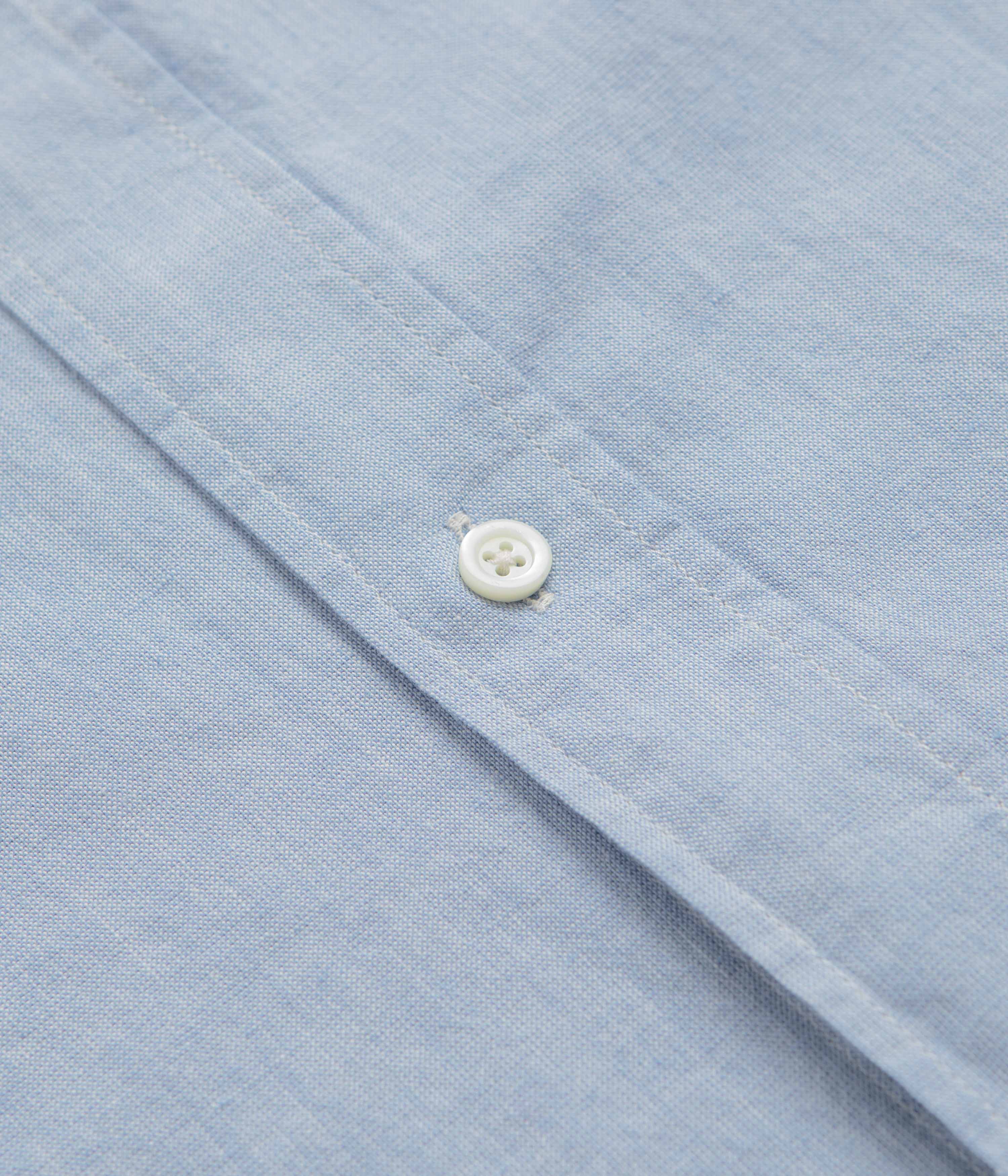 Norse Projects Ivan Relaxed Cotton Linen Short Sleeve Shirt - Pale Blue