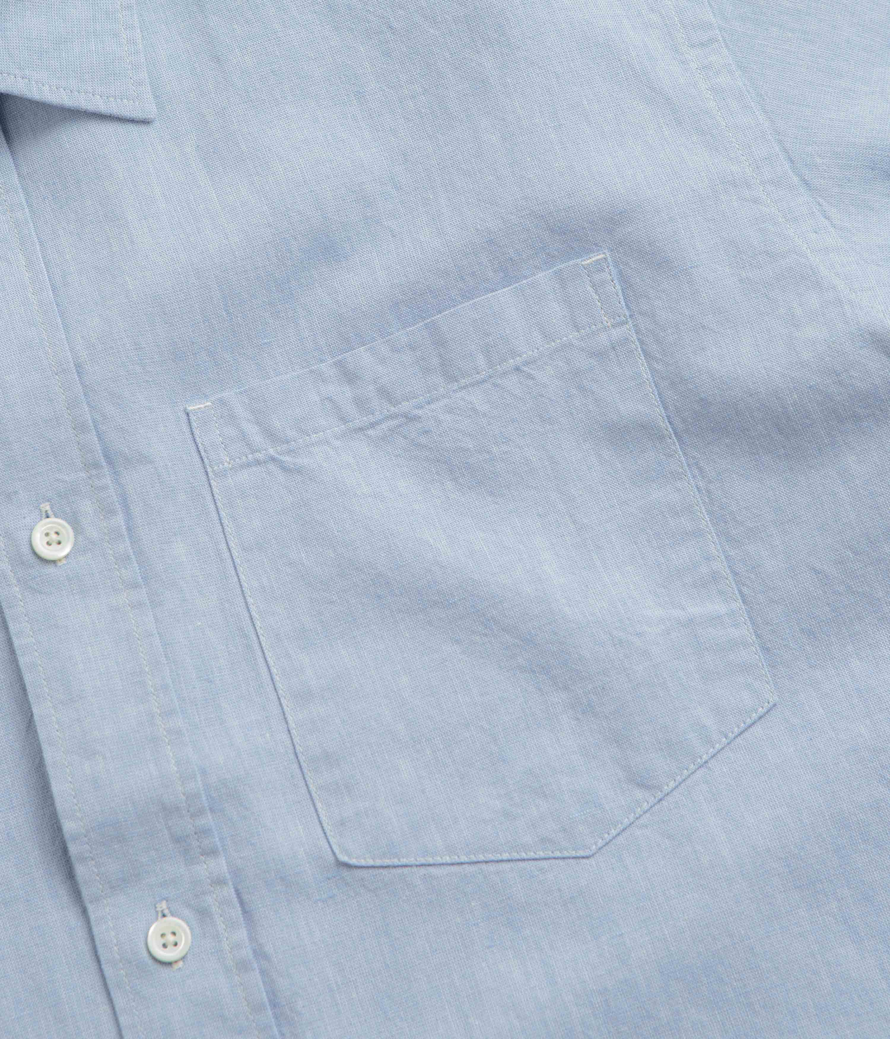 Norse Projects Ivan Relaxed Cotton Linen Short Sleeve Shirt - Pale Blue