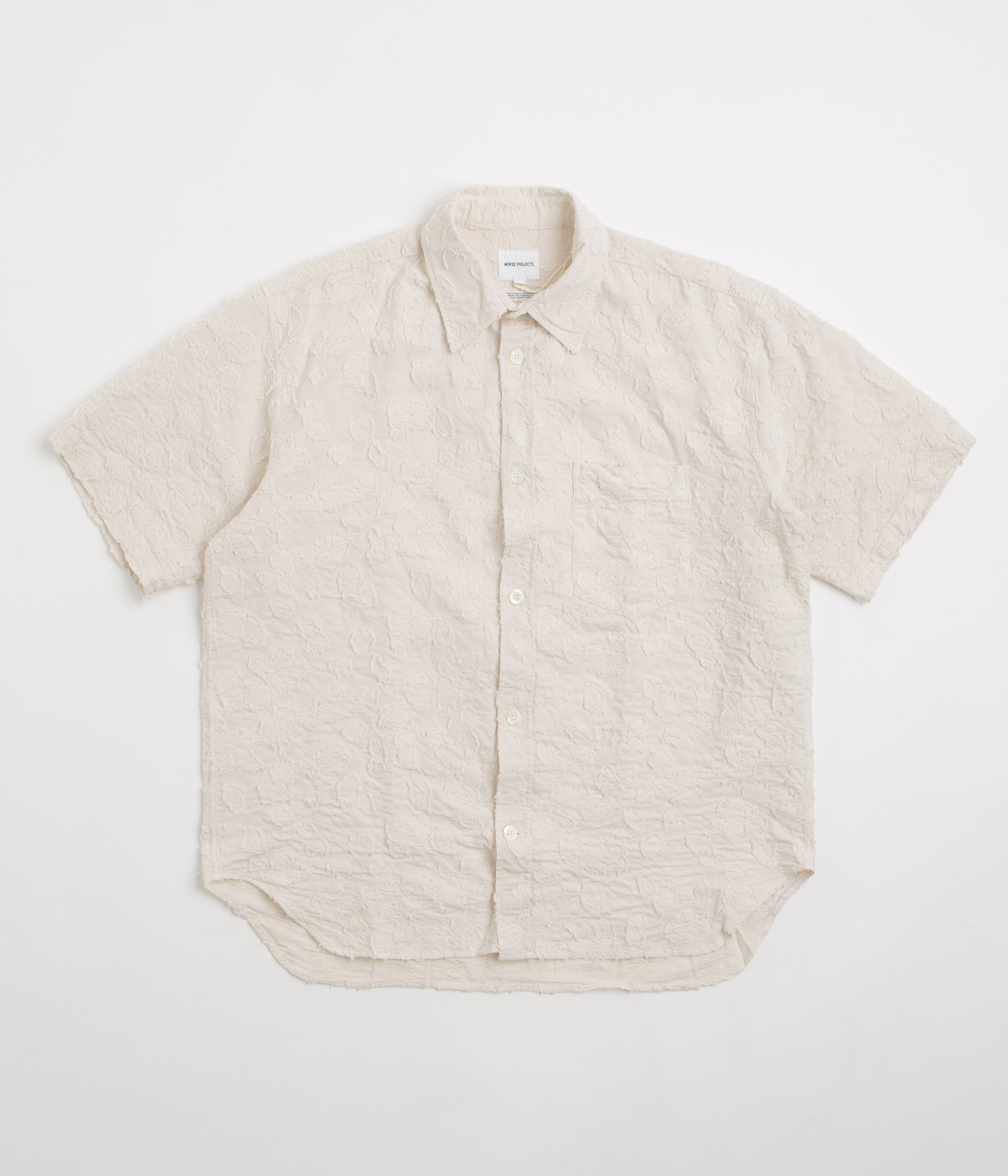 Norse Projects Ole Oversized Fil Coupe Short Sleeve Shirt - Ecru